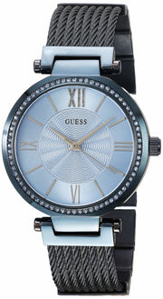  Shop Authentic Guess Soho Diamonds Blue Dial Blue Mesh Bracelet Watch For Women - W0638L3 - Luxxuri
