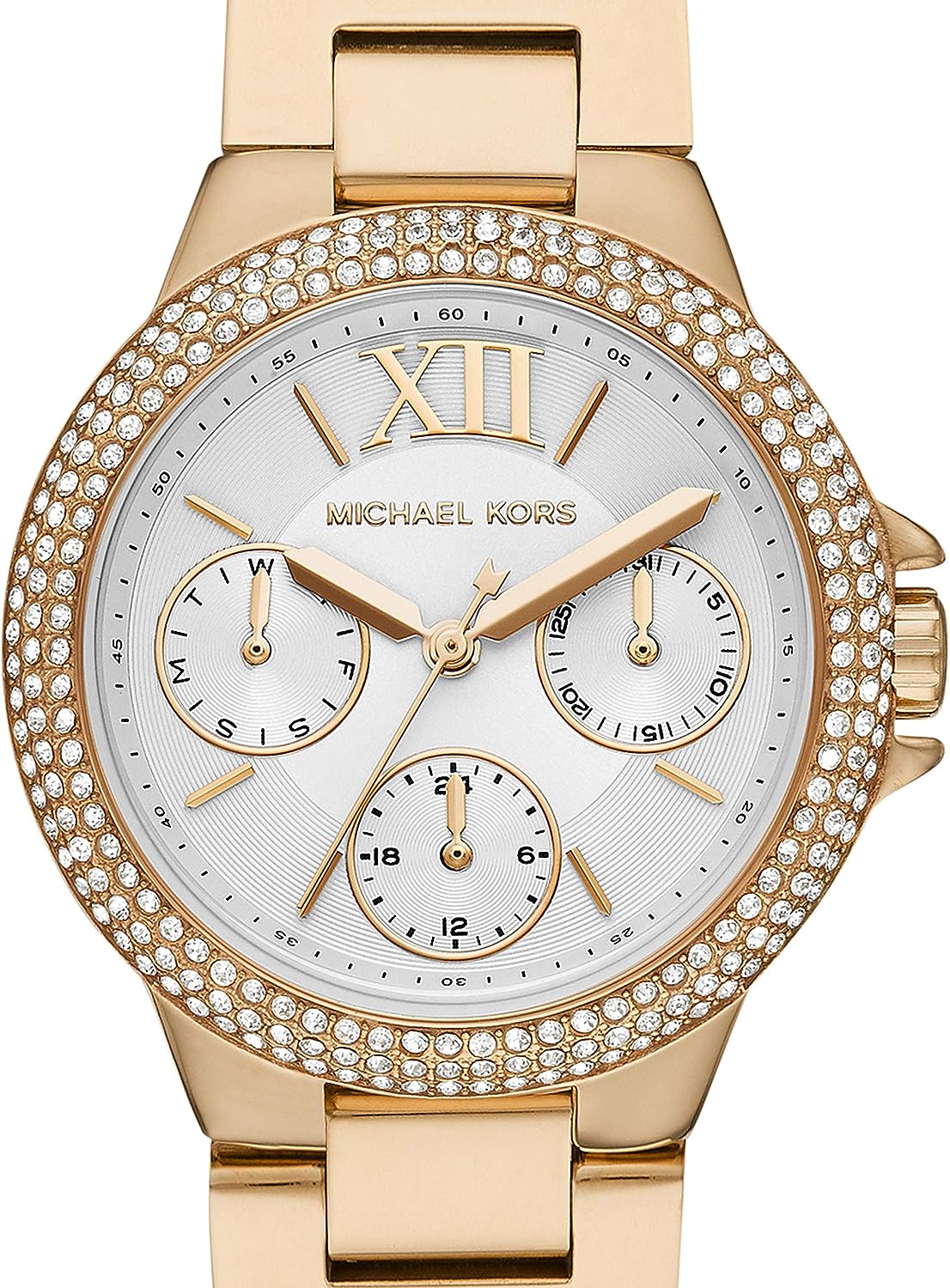  Shop Authentic Michael Kors Camille Multifunction White Dial Rose Gold Steel Strap Watch For Women - MK6845 - Luxxuri