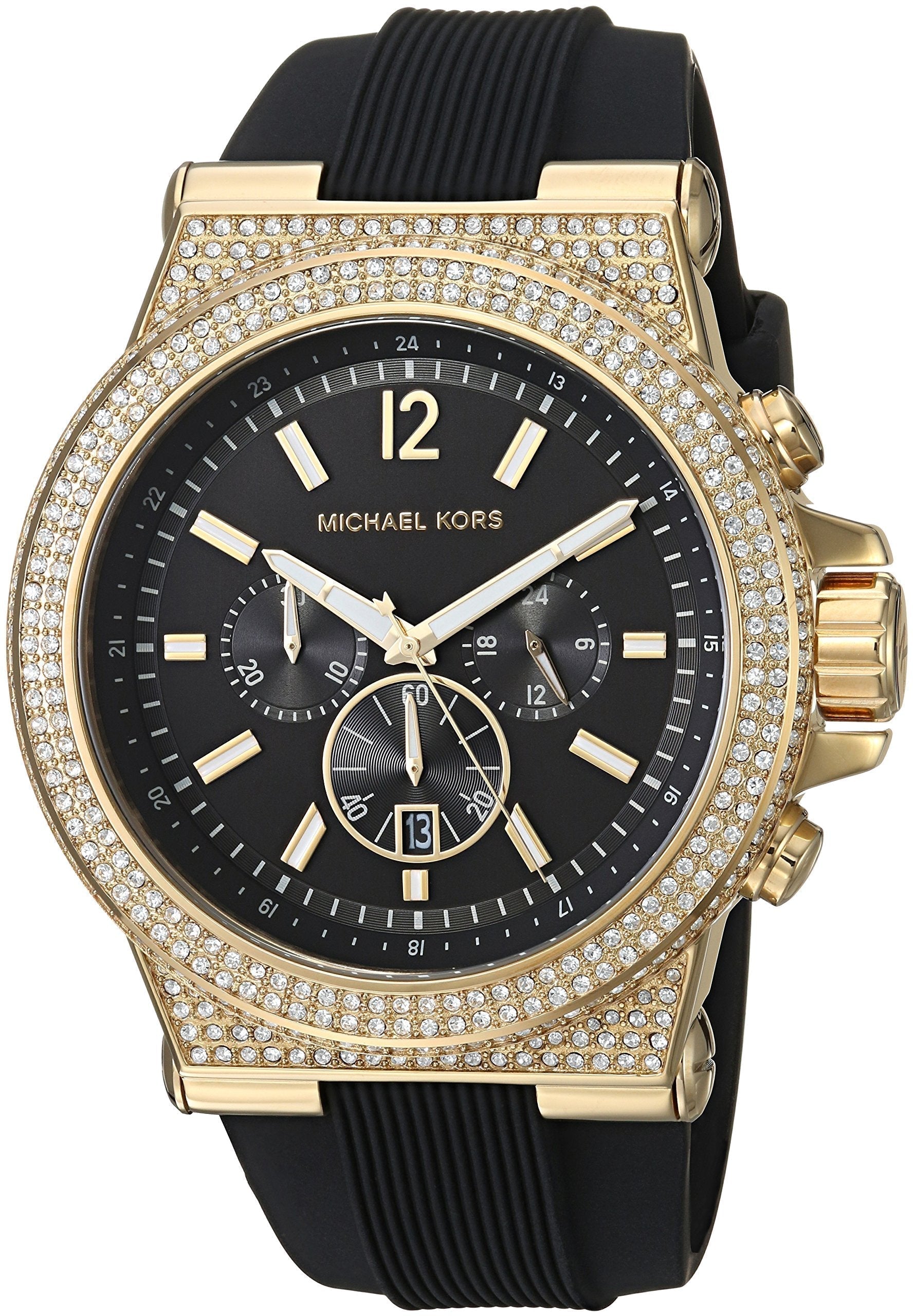  Shop Authentic Michael Kors Dylan Chronograph Black Dial Black Rubber Strap Watch For Women - MK8556 - Luxxuri