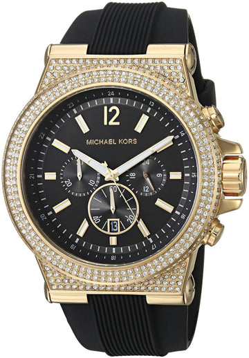  Shop Authentic Michael Kors Dylan Chronograph Black Dial Black Rubber Strap Watch For Women - MK8556 - Luxxuri