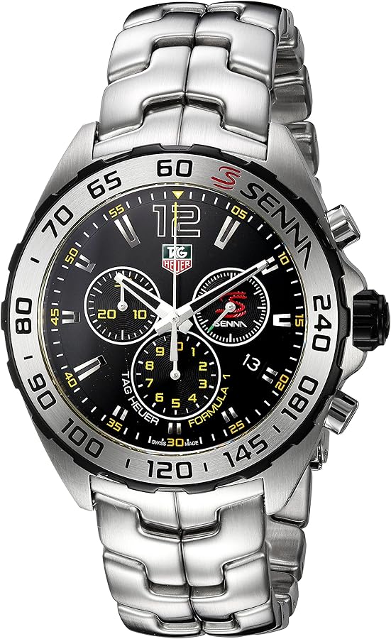  Shop Authentic Tag Heuer Formula 1 Senna Limited Edition Chronograph Black Dial Silver Steel Strap Watch for Men - CAZ1013.BA0883 - Luxxuri