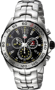  Shop Authentic Tag Heuer Formula 1 Senna Limited Edition Chronograph Black Dial Silver Steel Strap Watch for Men - CAZ1013.BA0883 - Luxxuri