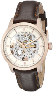  Shop Authentic Fossil Townsman Automatic Skeleton White Dial Brown Leather Strap Watch for Men - ME3078 - Luxxuri