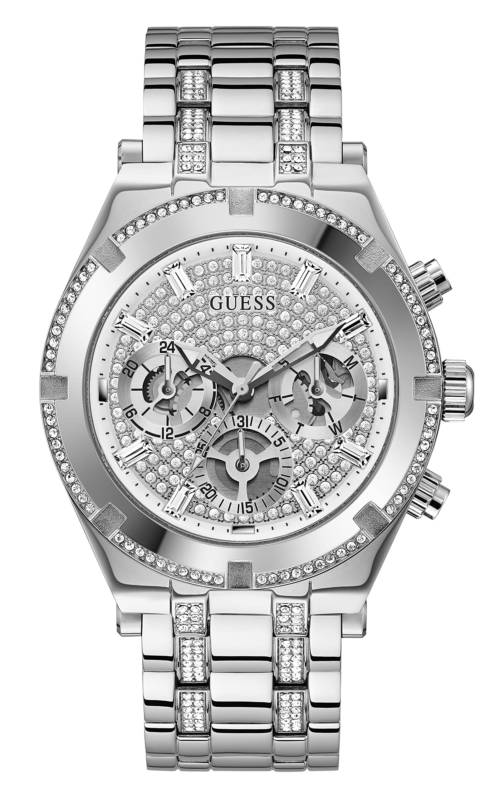  Shop Authentic Guess Continental Silver Dial Silver Steel Strap Watch for Men - GW0261G1 - Luxxuri