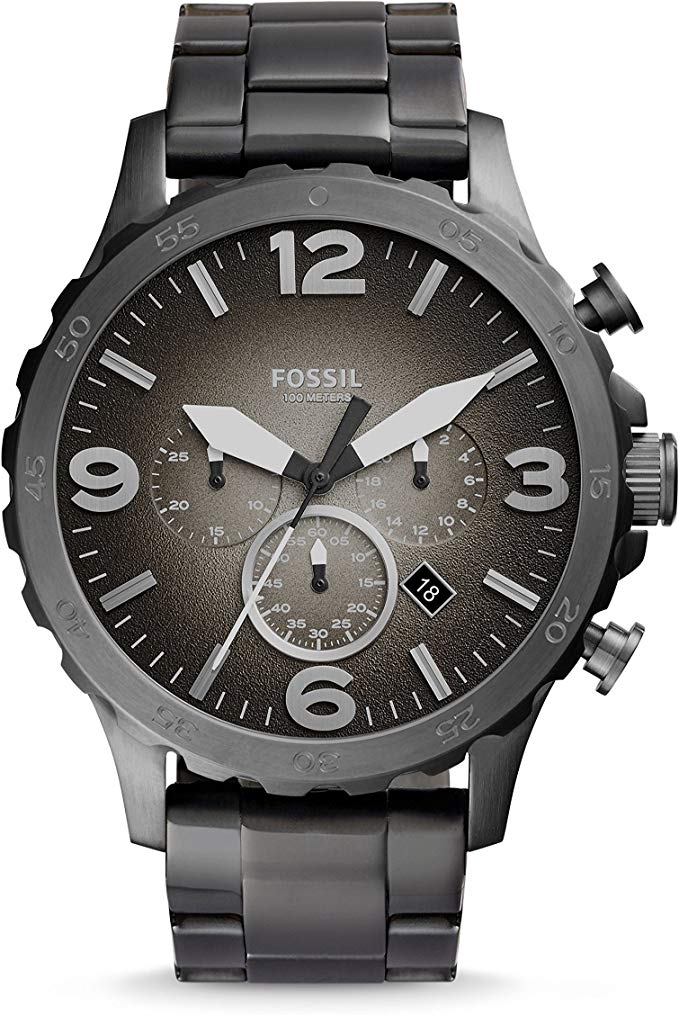  Shop Authentic Fossil Nate Chronograph Gunmetal Dial Grey Steel Strap Watch for Men - JR1437 - Luxxuri