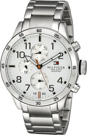  Shop Authentic Tommy Hilfiger Trent Multifunction White Dial Silver Steel Strap Watch for Men - 1791140 - Luxxuri
