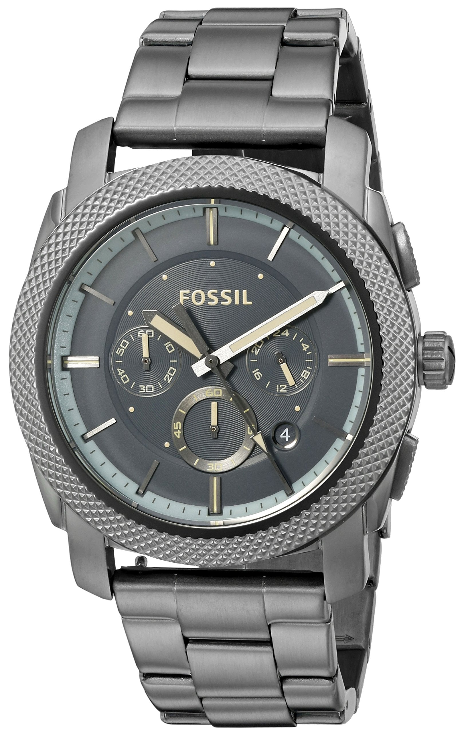  Shop Authentic Fossil Machine Chronograph Grey Dial Grey Steel Strap Watch for Men - FS5172 - Luxxuri