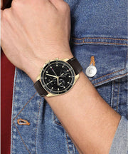  Shop Authentic Tommy Hilfiger Parker Chronograph Black Dial Brown Leather Strap Watch For Men  - 1791836 - Luxxuri