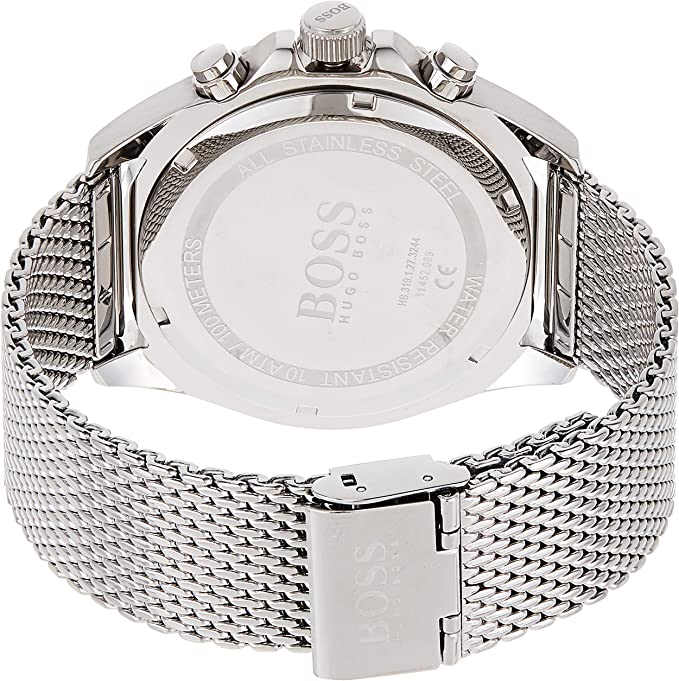  Shop Authentic Hugo Boss Ocean Edition Black Dial Silver Mesh Bracelet Watch for Men - 1513701 - Luxxuri