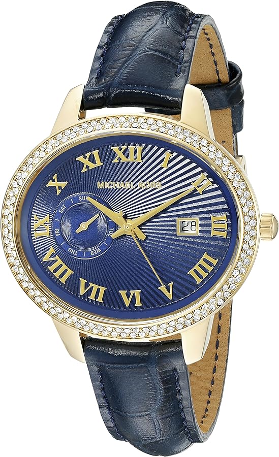  Shop Authentic Michael Kors Whitley Quartz Blue Dial Blue Leather Strap Watch For Women - MK2429 - Luxxuri