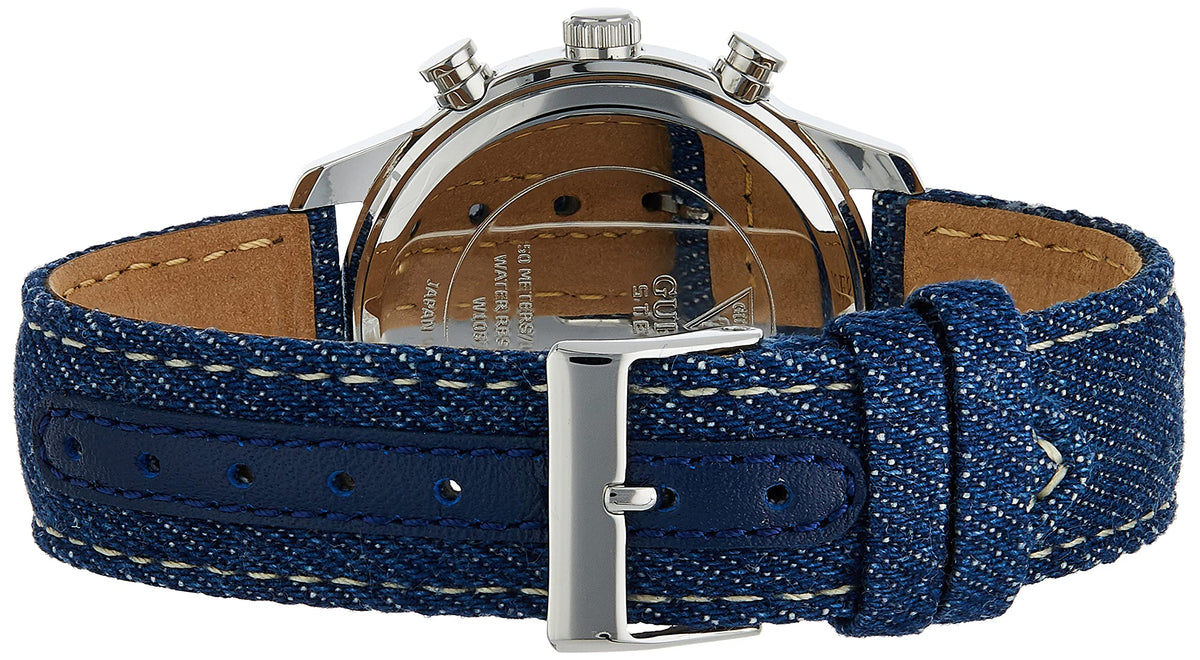  Shop Authentic Guess Marina Chronograph Blue Dial Blue Denim Strap Watch For Women - W1057L1 - Luxxuri