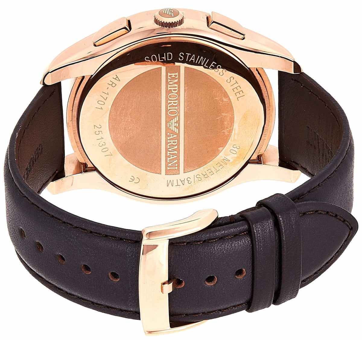  Shop Authentic Emporio Armani Chronograph Brown Dial Brown Leather Strap Watch For Men - AR1701 - Luxxuri