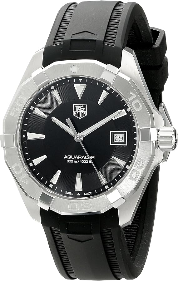  Shop Authentic Tag Heuer Aquaracer Caliber 5 Automatic Black Dial Black Rubber Strap Watch for Men - WAY2113.FT8021 - Luxxuri