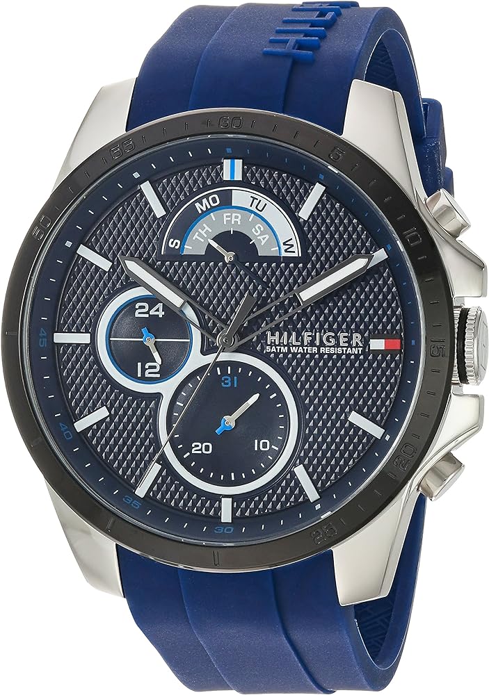  Shop Authentic Tommy Hilfiger Decker Quartz Blue Dial Blue Rubber Strap Watch for Men - 1791350 - Luxxuri
