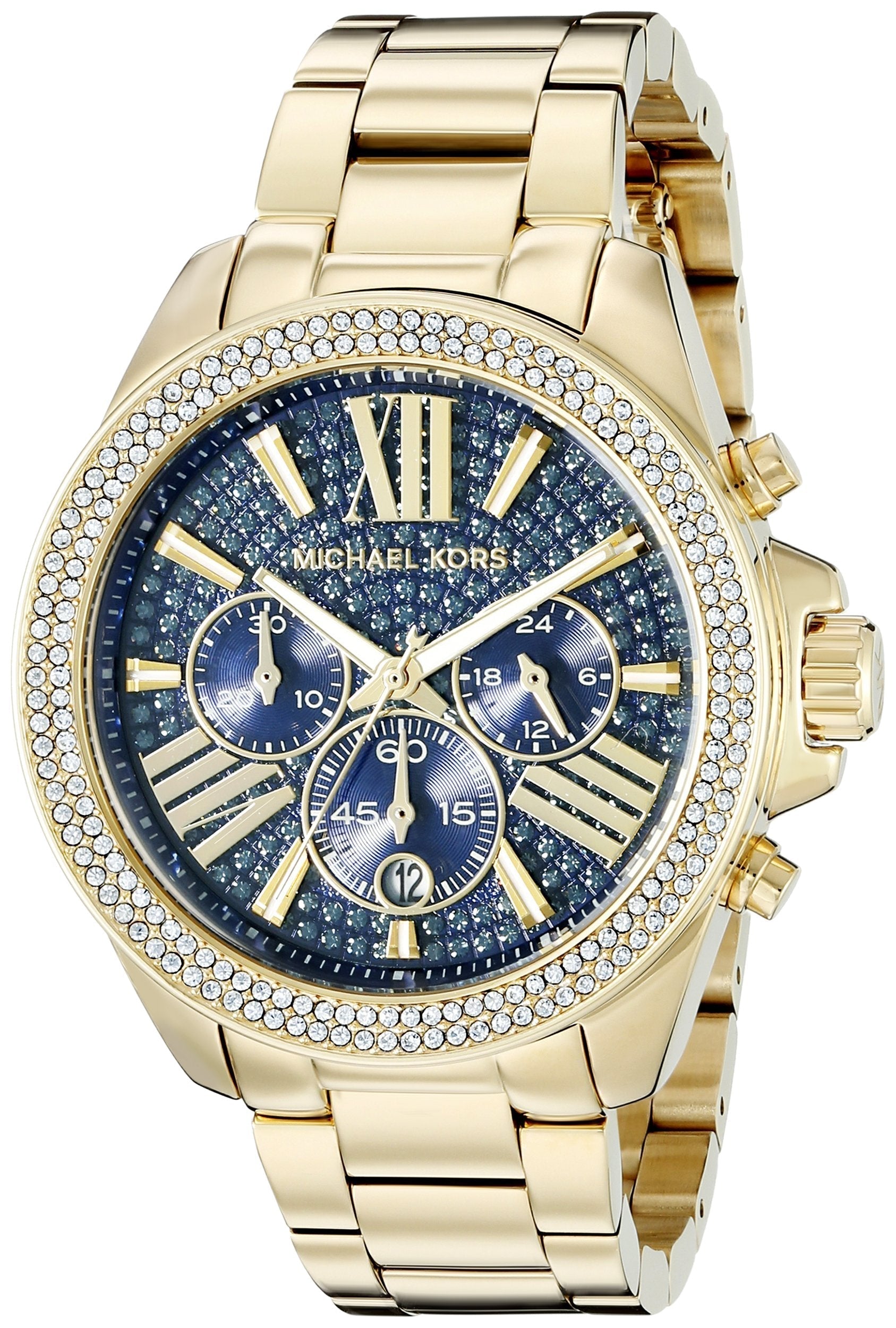  Shop Authentic Michael Kors Wren Diamonds Blue Dial Gold Steel Strap Watch for Women - MK6291 - Luxxuri