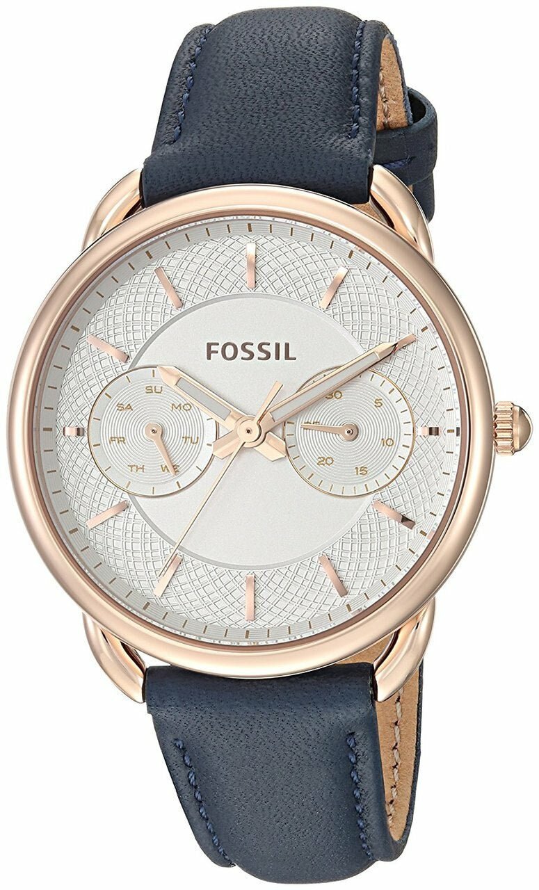 Shop Authentic Fossil Tailor White Dial Blue Leather Strap Watch for Women - ES4260 - Luxxuri