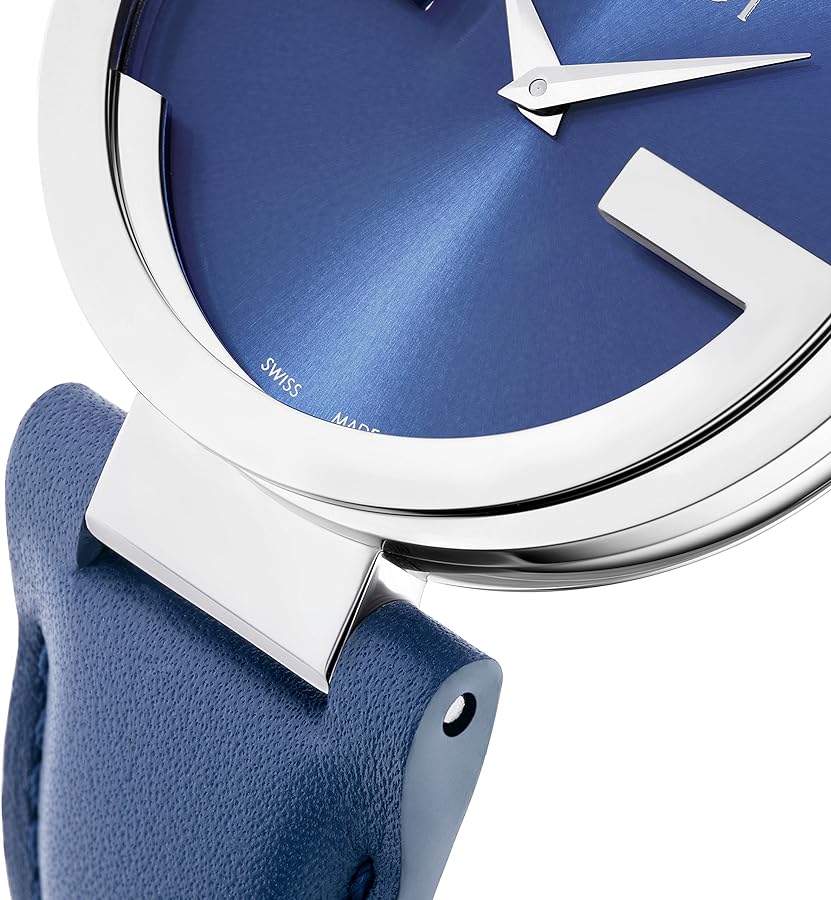  Shop Authentic Gucci Interlocking G Blue Dial Blue Leather Strap Watch For Women - YA133322 - Luxxuri