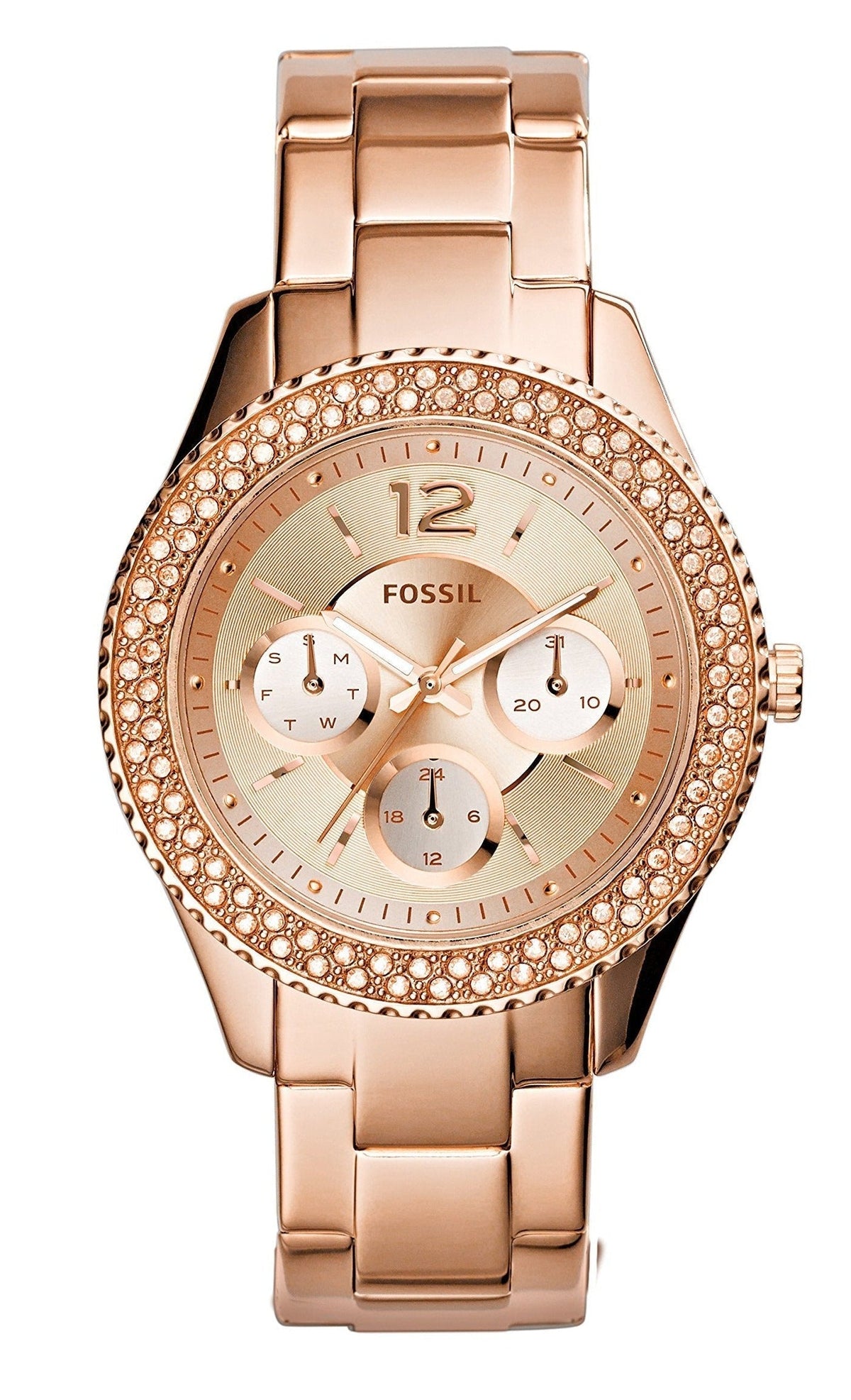  Shop Authentic Fossil Stella Rose Gold Dial Rose Gold Steel Strap Watch for Women - ES3590 - Luxxuri