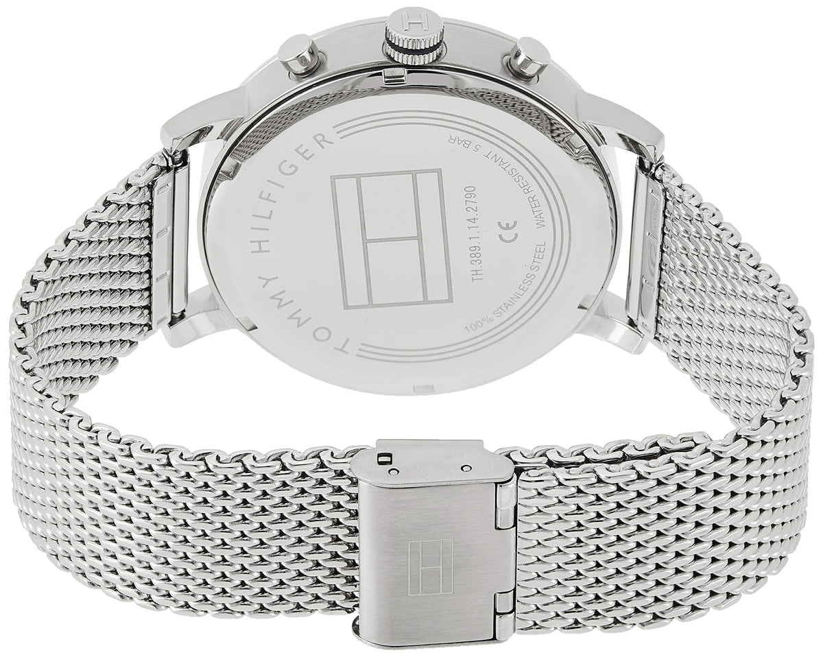  Shop Authentic Tommy Hilfiger Evan Grey Dial Silver Mesh Bracelet Watch for Men - 1710396 - Luxxuri