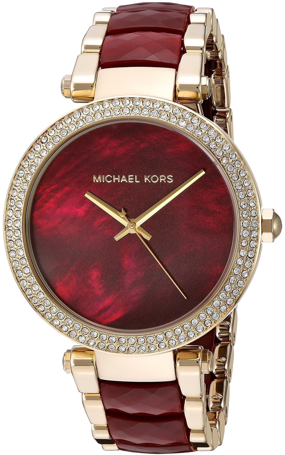  Shop Authentic Michael Kors Parker Mother of Pearl Red Dial Two Tone Steel Strap Watch for Women - MK6427 - Luxxuri