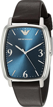  Shop Authentic Emporio Armani Retro Quartz Blue Dial Black Leather Strap Watch For Men - AR2491 - Luxxuri