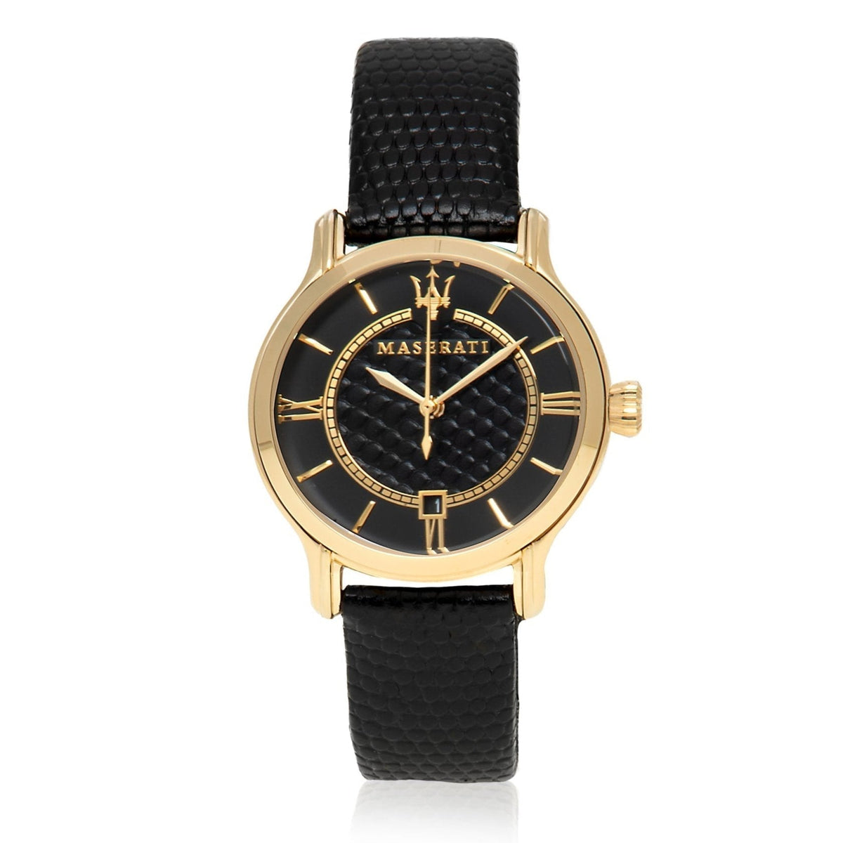  Shop Authentic Maserati Epoca Black Dial Black Leather Strap Watch For Women - R8851118501 - Luxxuri