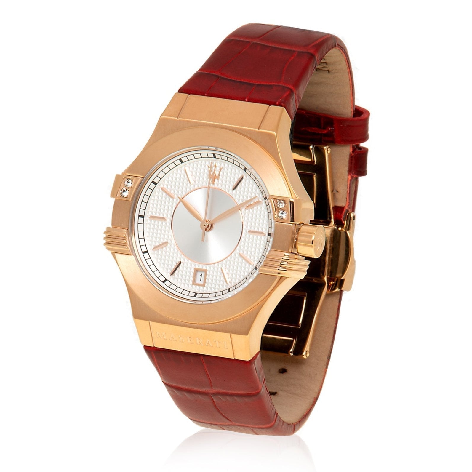  Shop Authentic Maserati Potenza Silver Dial Red Leather Strap Watch For Women - R8851108501 - Luxxuri