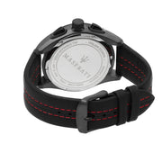  Shop Authentic Maserati Traguardo Chronograph Black Dial Black Leather Strap Watch for Men - R8871612023 - Luxxuri