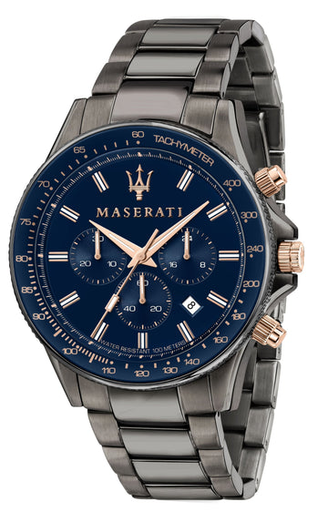  Shop Authentic Maserati SFIDA Chronograph Blue Dial Grey Steel Strap Watch For Men - R8873640001 - Luxxuri