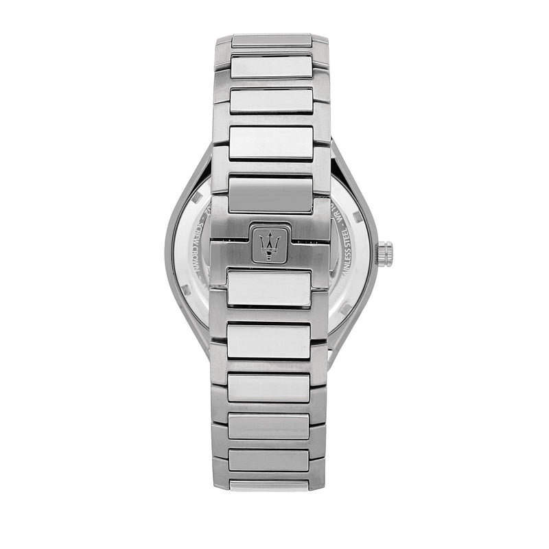  Shop Authentic Maserati Stile Skeleton Automatic Black Dial Silver Steel Strap Watch For Men - R8823142002 - Luxxuri