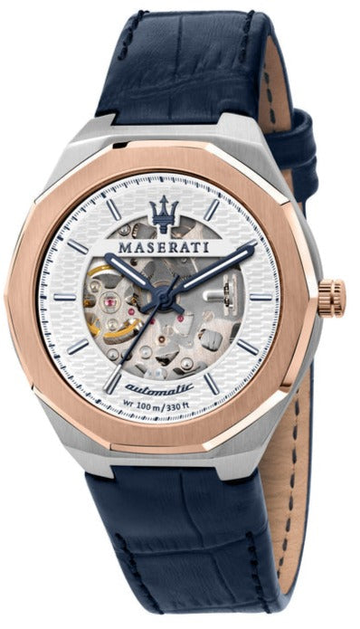  Shop Authentic Maserati Stile Automatic Limited Edition White Dial Blue Leather Strap Watch For Men - R8821142001 - Luxxuri