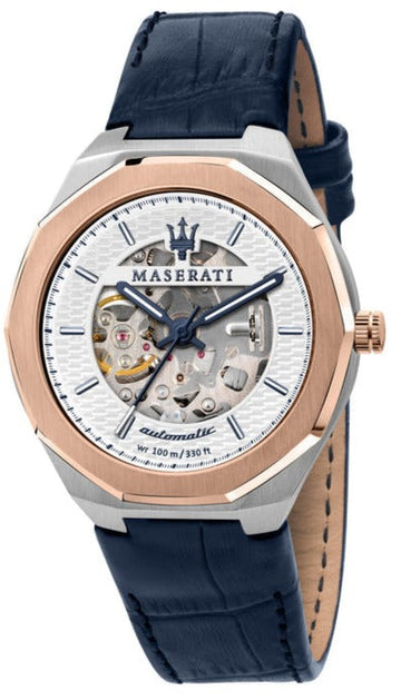  Shop Authentic Maserati Stile Automatic Limited Edition White Dial Blue Leather Strap Watch For Men - R8821142001 - Luxxuri