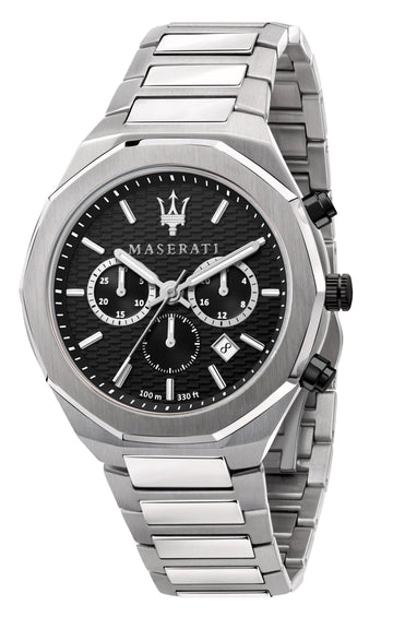  Shop Authentic Maserati Stile Chronograph Black Dial Silver Steel Strap Watch For Men - R8873642004 - Luxxuri