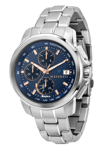  Shop Authentic Maserati Successo 44mm Solar Blue Stainless Steel Watch For Men - R8873645004 - Luxxuri