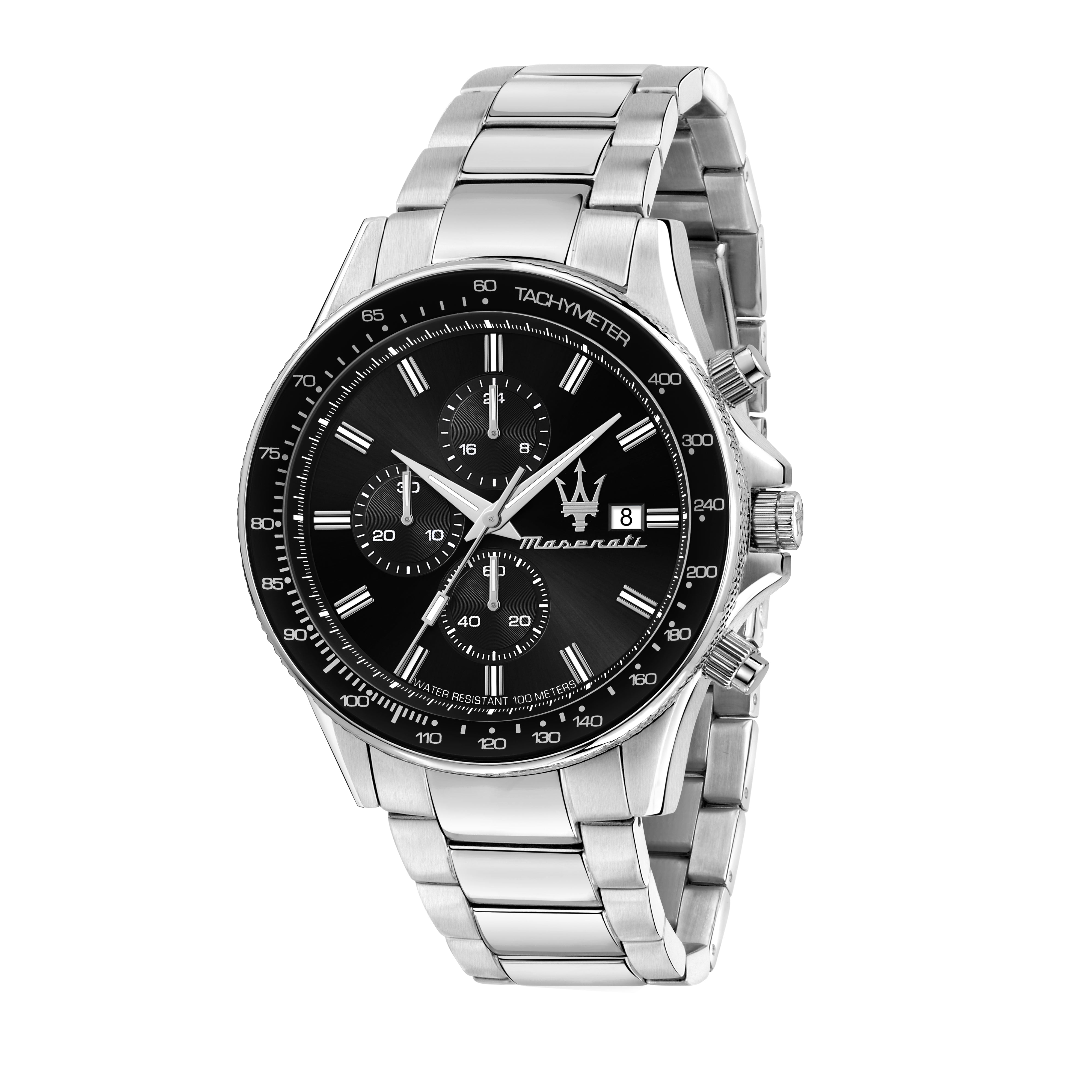  Shop Authentic Maserati SFIDA Chronograph Black Dial Silver Steel Strap Watch For Men - R8873640015 - Luxxuri