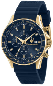  Shop Authentic Maserati SFIDA Chronograph Blue Dial Blue Rubber Strap Watch For Men - R8871640004 - Luxxuri