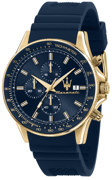  Shop Authentic Maserati SFIDA Chronograph Blue Dial Blue Rubber Strap Watch For Men - R8871640004 - Luxxuri