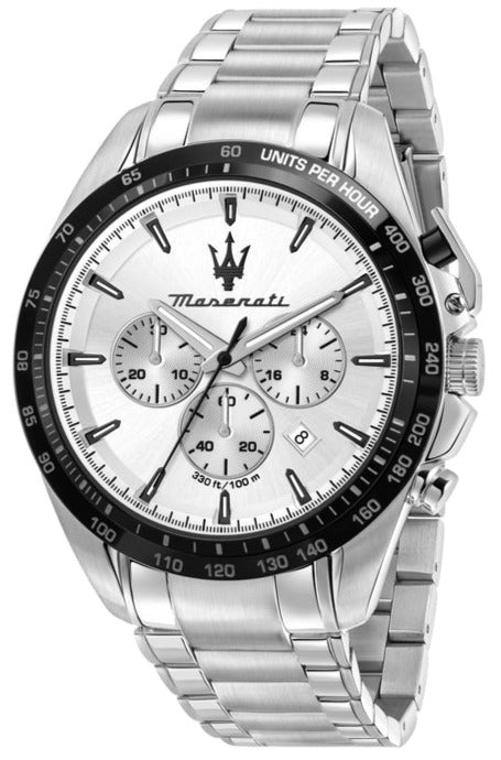  Shop Authentic Maserati Traguardo Chronograph Silver Dial Silver Steel Strap Watch For Men - R8873612049 - Luxxuri