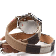  Shop Authentic Burberry Utilitarian White Dial Multicolor Leather Strap Watch for Women - BU7849 - Luxxuri