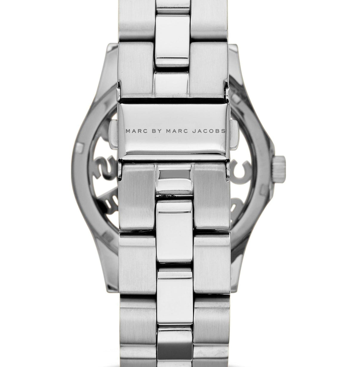  Shop Authentic Marc Jacobs Henry Skeleton Silver Dial Silver Steel Strap Watch for Women - MBM3262 - Luxxuri