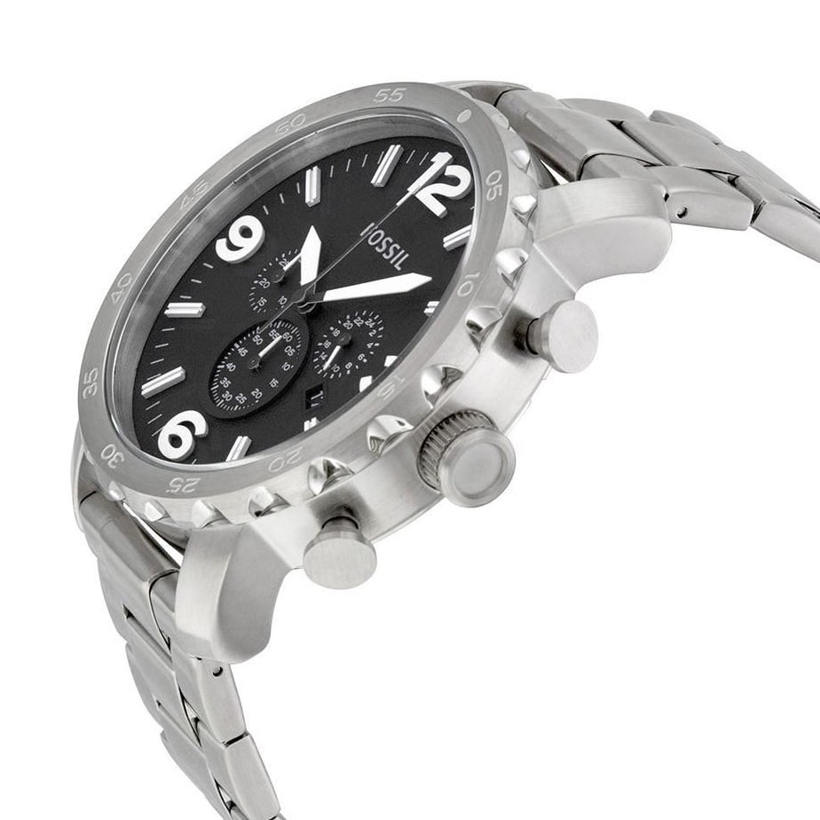  Shop Authentic Fossil Nate Chronograph Black Dial Silver Steel Strap Watch for Men - JR1353 - Luxxuri