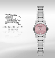  Shop Authentic Burberry The City Diamonds Pink Dial Silver Steel Strap Watch for Women - BU9231 - Luxxuri
