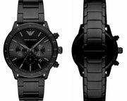  Shop Authentic Emporio Armani Mario Chronograph Black Dial Black Steel Strap Watch For Men - AR11242 - Luxxuri