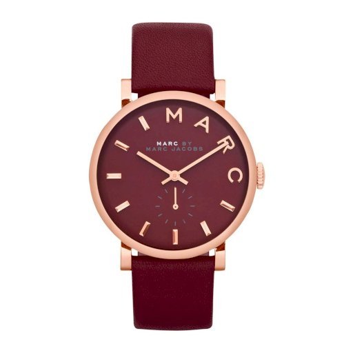  Shop Authentic Marc Jacobs Baker Maroon Dial Maroon Leather Strap Watch for Women - MBM1267 - Luxxuri