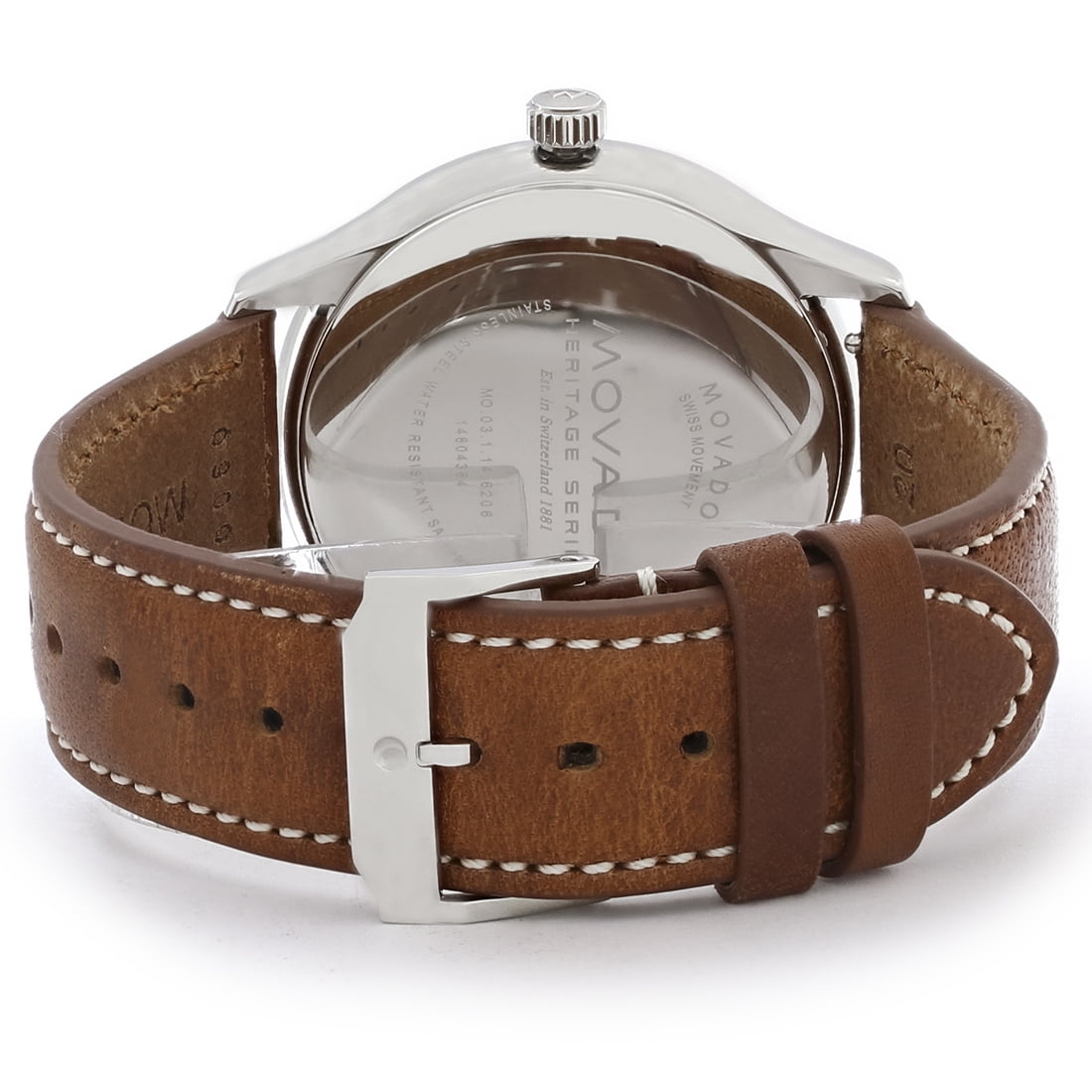  Shop Authentic Movado Heritage Calendoplan Black Dial Brown Leather Strap Watch for Men - 3650001 - Luxxuri