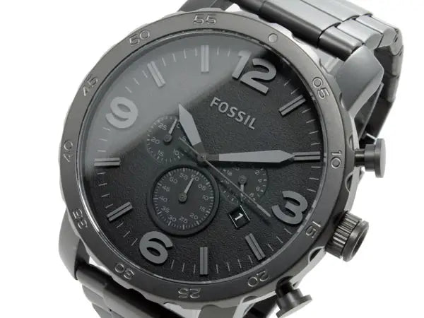  Shop Authentic Fossil Nate Chronograph Black Dial Black Steel Strap Watch for Men - JR1401 - Luxxuri