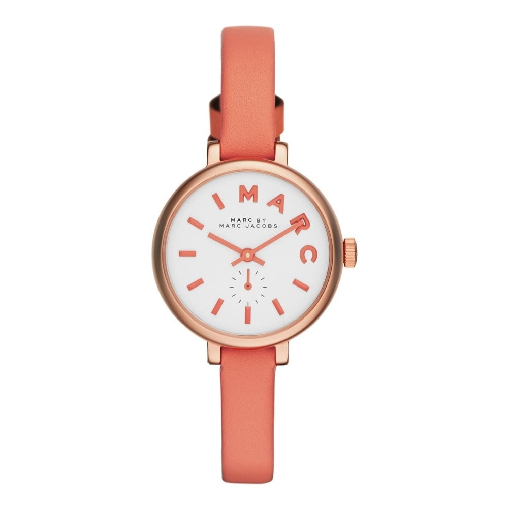  Shop Authentic Marc Jacobs Sally White Dial Orange Leather Strap Watch for Women - MBM1355 - Luxxuri