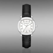  Shop Authentic Burberry The Britain Diamonds White Dial Black Leather Strap Watch for Women - BBY1806 - Luxxuri