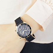  Shop Authentic Marc Jacobs Rock Chronograph Black Dial Black Silicone Strap Watch for Women - MBM2553 - Luxxuri