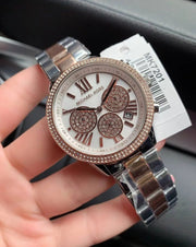  Shop Authentic Michael Kors Bryn Pavé White Dial Two Tone Steel Strap Watch For Women - MK7201 - Luxxuri